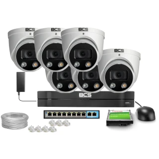 Súprava na monitorovanie 6x BCS-L-EIP16FCR3L3-Ai1, 6Mpx, IR 30m, NightColor, WDR 120dB