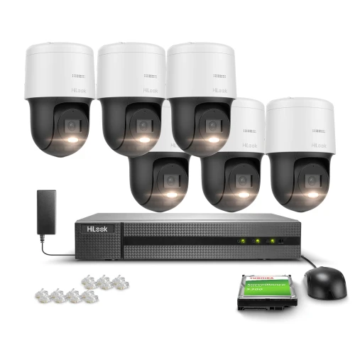 Sada na monitorovanie 6x Otočná kamera PTZ-N4MP, 4Mpx, PoE, H.265+ Hilook Hikvision