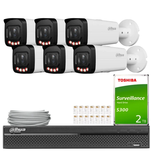 Súprava na monitorovanie Dahua 6x IPC-HFW2649T-ZAS-IL-27135, Smart Dual Light, SMD+, Full-Color, WDR, AI funkcie