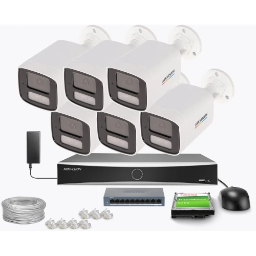 Zestaw do monitoringu Hikvision 6x DS-2CD1047G3H-LIUF,  2.8mm, 4Mpx, IR+LED 30m, WDR 120dB