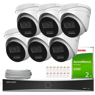 Súprava na monitorovanie HiLook Hikvision 6x IPCAM-T8-30DL 4K Smart Hybrid Light 30m, Detekcia
