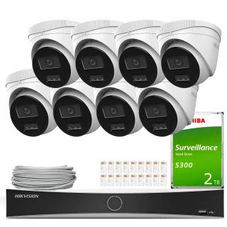 Súprava na monitorovanie HiLook Hikvision 8x IPCAM-T8-30DL 4K Smart Hybrid Light 30m, Detekcia