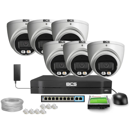Súprava na IP monitoring 6x BCS-L-EIP18FCR3L3-AI1 8Mpx, NightColor, WDR 120dB, IR 30m