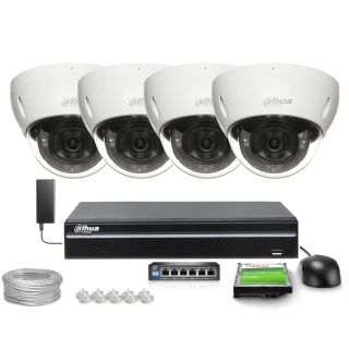 Zestaw do monitoringu IP Dahua 4x IPC-HDBW2649E-S-IL-0280B 6Mpx, Smart Dual Illuminators 30m 
