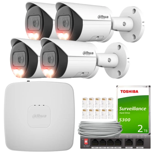 Sada na monitorovanie IP 8Mpx Dahua 4x IPC-HFW2849S-S-IL-0280B, NVR4108-4KS2/L