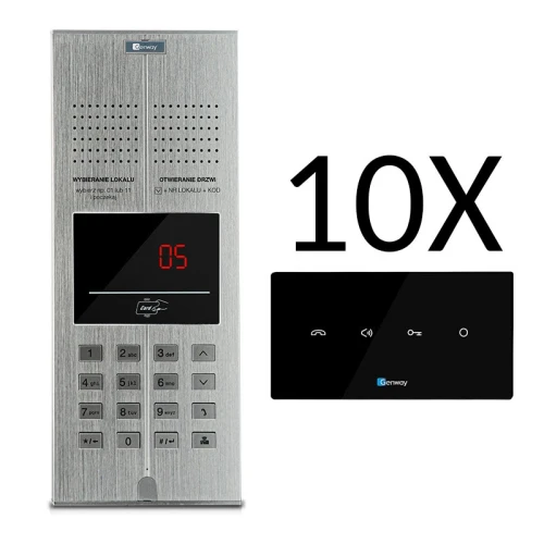 Sada Digitálny Domový telefón pre 10 rodín GENWAY WL-03NL V2 Unifon s hlasným odposluchom