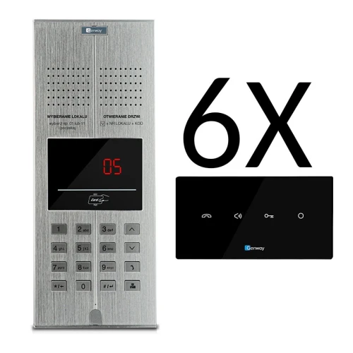 Sada Digitálny Domový telefón pre 6 rodín GENWAY WL-03NL V2 Unifon s hlasným reproduktorom