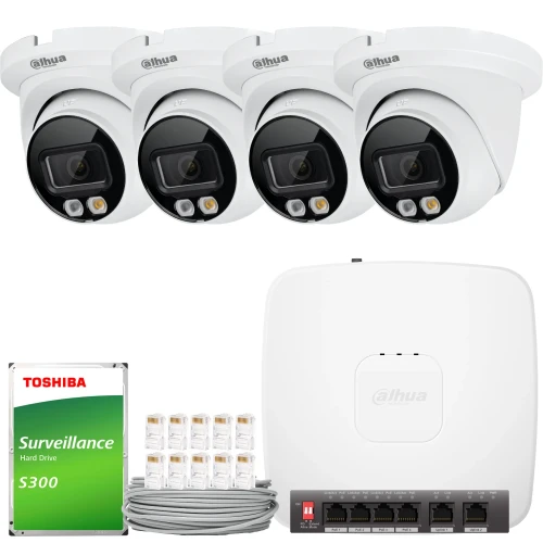 Súprava IP Dahua 4x IPC-HDW2649TM-S-IL-0280B, AI, Smart Dual Light, Color Full