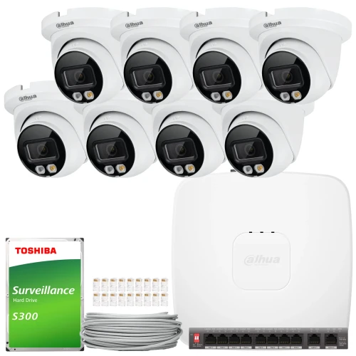 Súprava IP Dahua 8x IPC-HDW2649TM-S-IL-0280B, AI, Smart Dual Light, Color Full