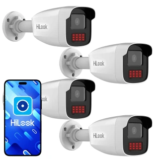 Súprava tubusových IP kamier HiLook by Hikvision 4x IPCAM-B4-50IR, IR 50m, 4Mpx
